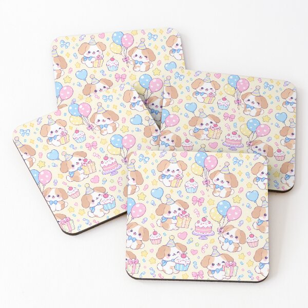 Item preview, Kawaii Birthday Puppy Pattern designed and sold by Soft Berry Studio.