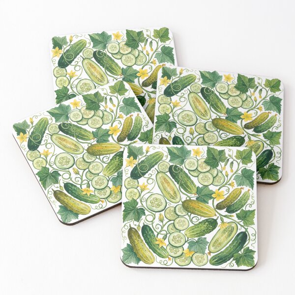 Item preview, Cucumber Harvest Watercolor Pattern designed and sold by HelgaCraftery.