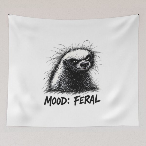 Item preview, Gritty Sketch Honey Badger Fierce Animal designed and sold by paintingnou.