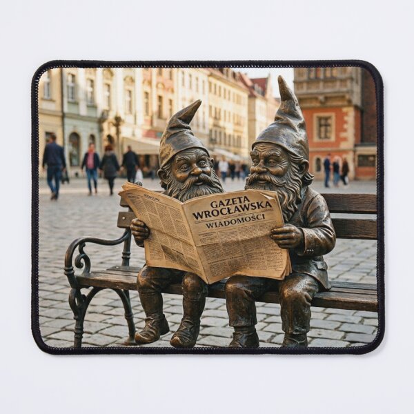 Item preview, Newspaper Buddies Gnome Art Print – Friendship Gift, Poland Travel Decor designed and sold by Purrfecta.