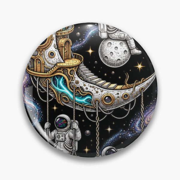 Item preview, Astronaut Swing Crescent Moon Space Dream designed and sold by TamagotchiArt.