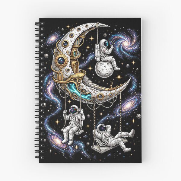 Item preview, Astronaut Swing Crescent Moon Space Dream designed and sold by TamagotchiArt.