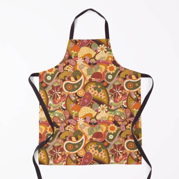 Item preview, Psychedelic Mushroom Daisy Paisley in 70's Earthtone designed and sold by YesterdayColl.