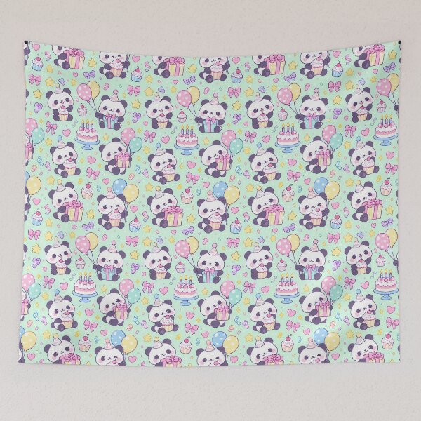 Item preview, Kawaii Birthday Panda Pattern designed and sold by Soft Berry Studio.