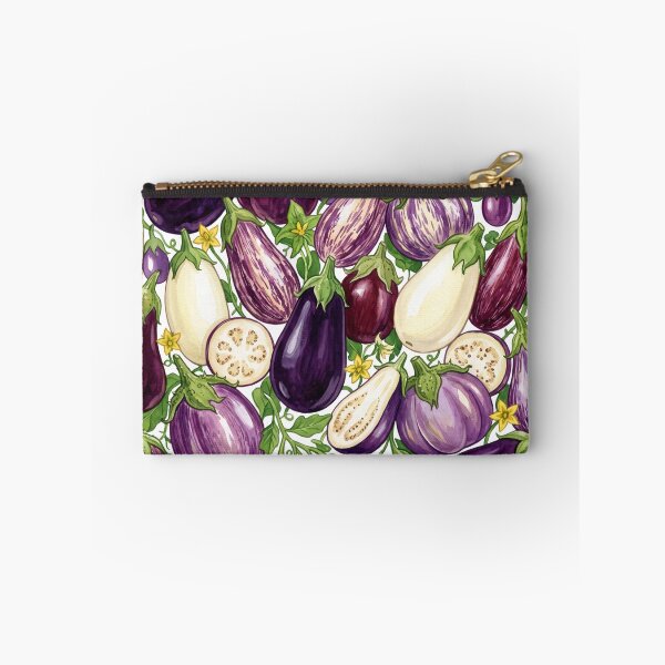 Item preview, Eggplant Harvest Watercolor Pattern | Botanical Aubergines & Garden Vegetables designed and sold by HelgaCraftery.