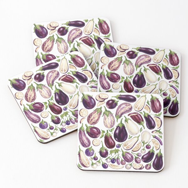 Item preview, Eggplant Harvest Watercolor Pattern designed and sold by HelgaCraftery.