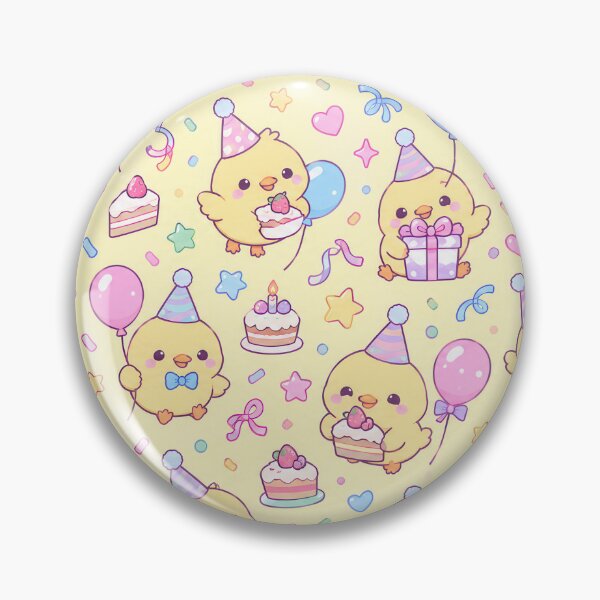 Item preview, Kawaii Birthday Chick Pattern designed and sold by Soft Berry Studio.
