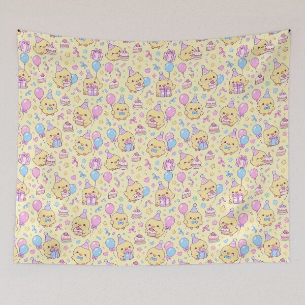 Item preview, Kawaii Birthday Chick Pattern designed and sold by Soft Berry Studio.