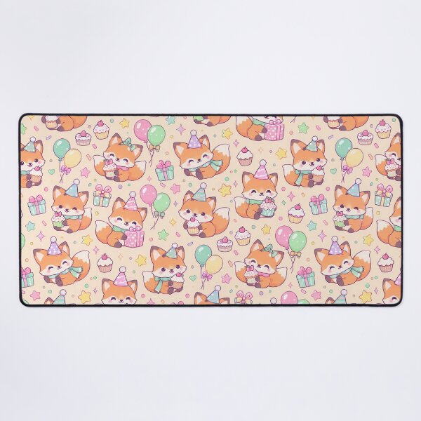 Item preview, Kawaii Birthday Fox Pattern designed and sold by Soft Berry Studio.