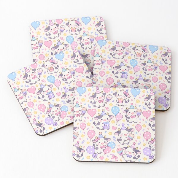 Item preview, Kawaii Birthday Cow Pattern designed and sold by Soft Berry Studio.