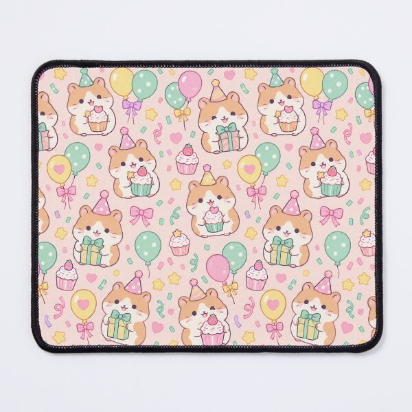 Item preview, Kawaii Birthday Hamster Pattern designed and sold by Soft Berry Studio.