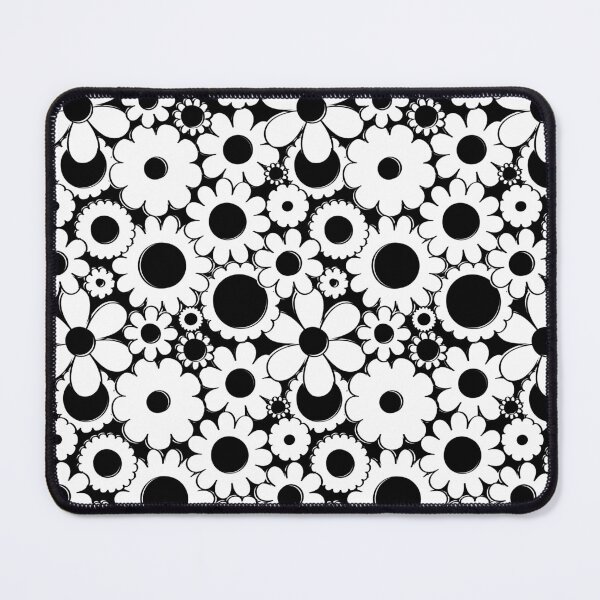 Item preview, Groovy Daisy Floral in Black + White designed and sold by YesterdayColl.