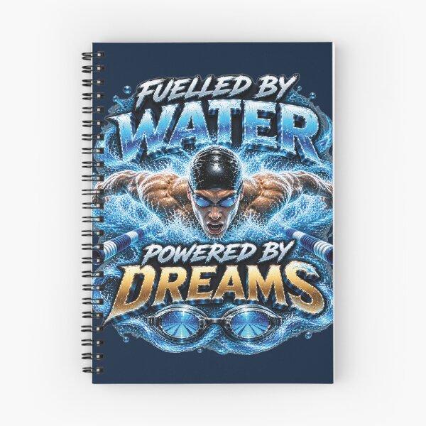 Item preview, Fueled By Water Powered By Dreams | Swimmer Gift For Competitive Athletes designed and sold by M. Mamdouh Artworks.