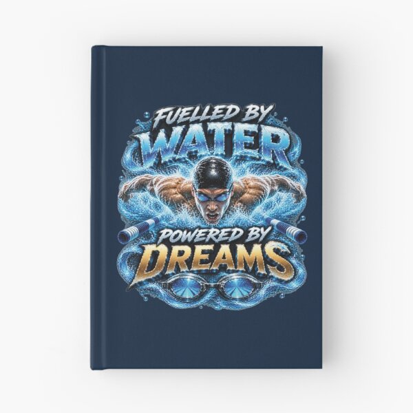 Item preview, Fueled By Water Powered By Dreams | Swimmer Gift For Competitive Athletes designed and sold by M. Mamdouh Artworks.