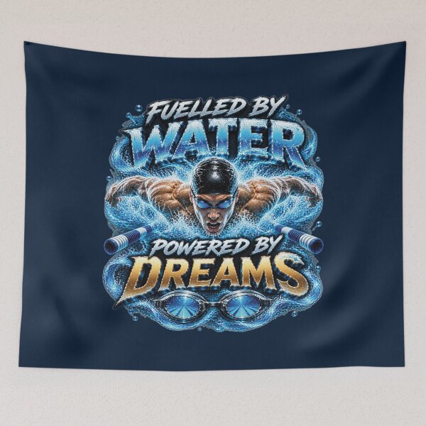Item preview, Fueled By Water Powered By Dreams | Swimmer Gift For Competitive Athletes designed and sold by M. Mamdouh Artworks.