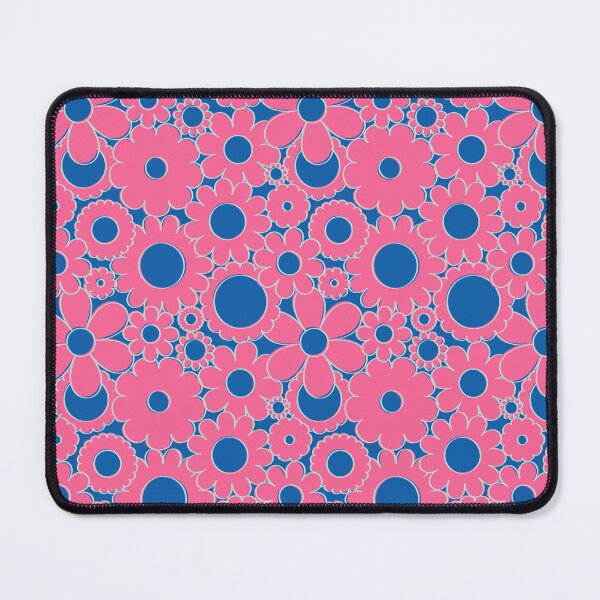Item preview, Groovy Daisy Floral in Neon Blue + Pink designed and sold by YesterdayColl.