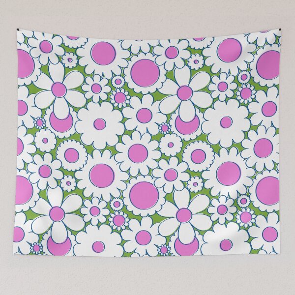Item preview, Groovy Daisy Floral in Lime + White designed and sold by YesterdayColl.