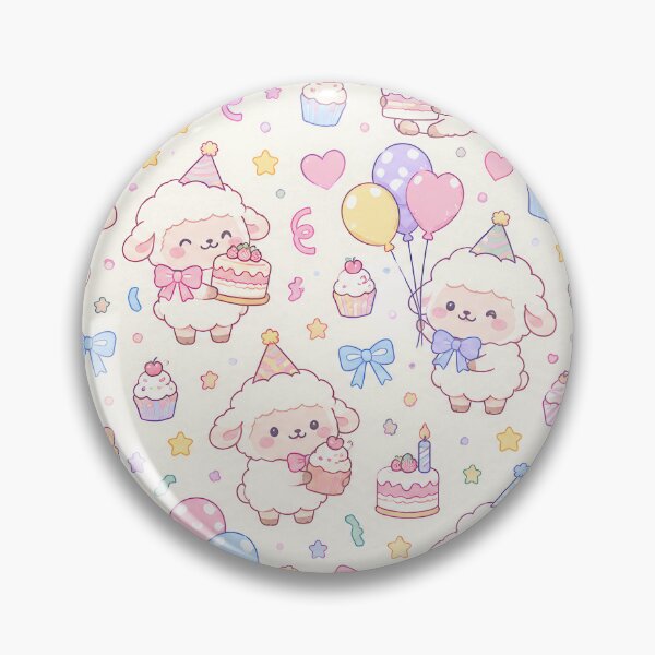 Item preview, Kawaii Birthday Sheep Pattern designed and sold by Soft Berry Studio.