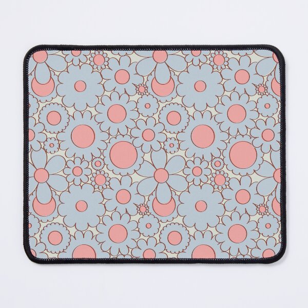 Item preview, Groovy Daisy Floral in Baby Blue + Pink designed and sold by YesterdayColl.