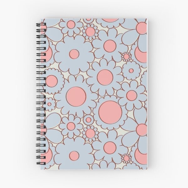 Item preview, Groovy Daisy Floral in Baby Blue + Pink designed and sold by YesterdayColl.