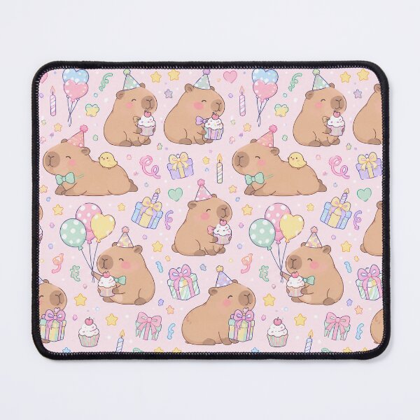 Item preview, Kawaii Birthday Capybara Pattern designed and sold by Soft Berry Studio.