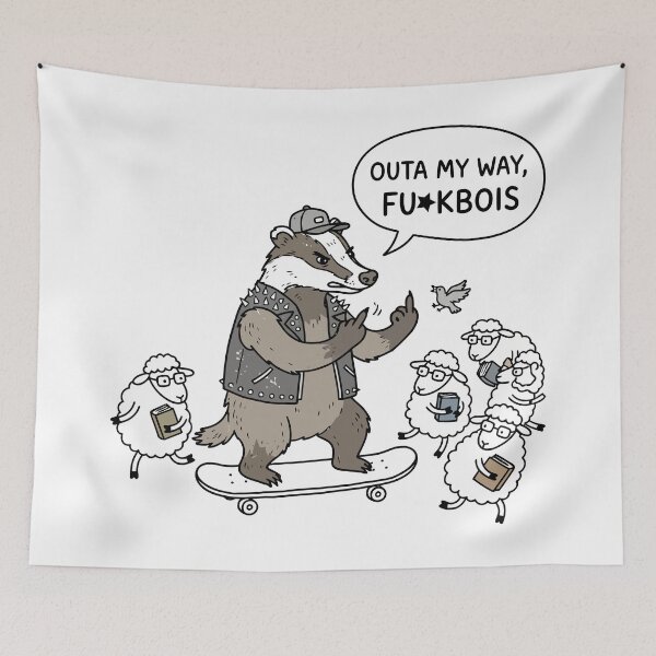 Item preview, Punk Badger on Skateboard designed and sold by Amir Faysal.