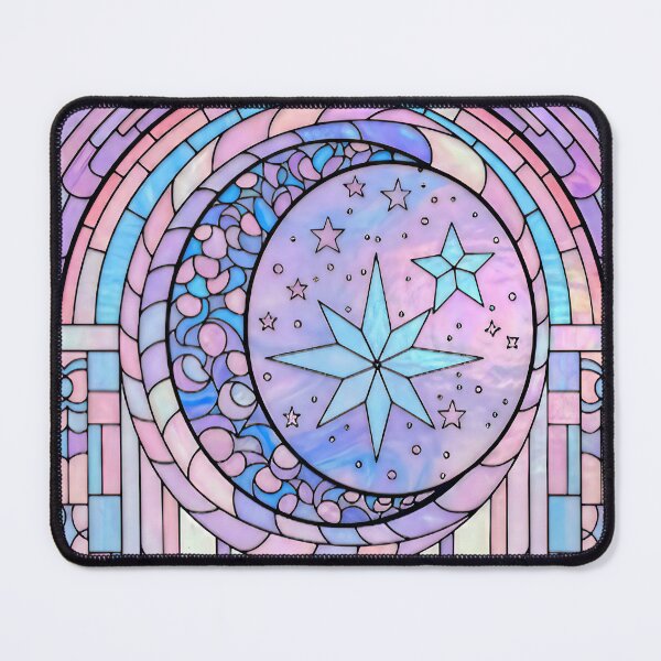 Item preview, Stained Glass with Moon and Stars designed and sold by LaRoach Digital Arts.