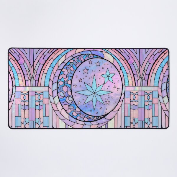 Item preview, Stained Glass with Moon and Stars designed and sold by LaRoach Digital Arts.