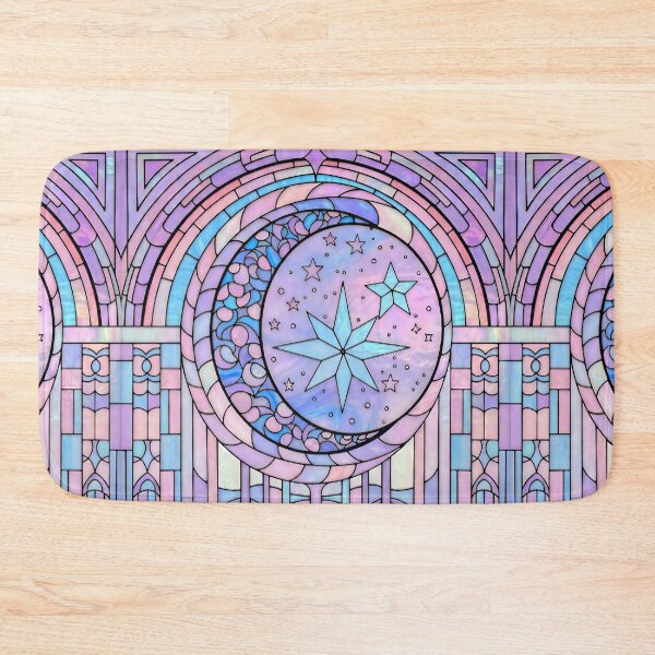 Item preview, Stained Glass with Moon and Stars designed and sold by LaRoach Digital Arts.