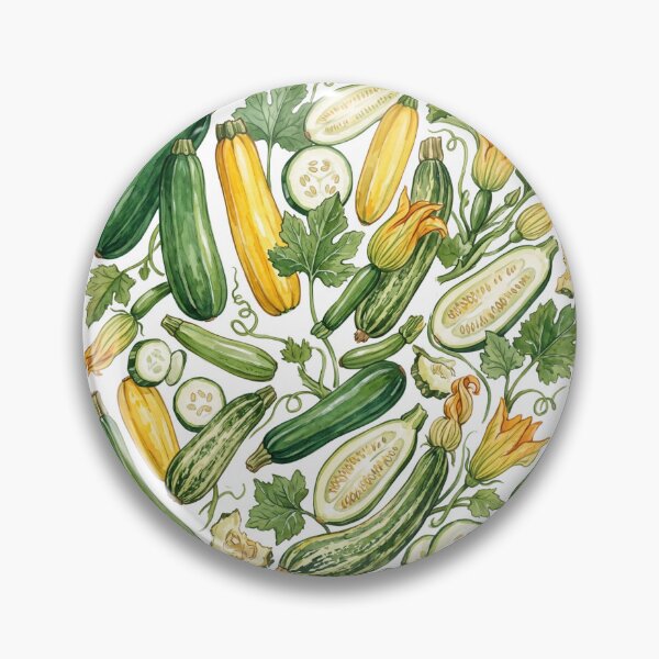 Item preview, Zucchini & Summer Squash Watercolor Pattern | Botanical Garden Harvest designed and sold by HelgaCraftery.