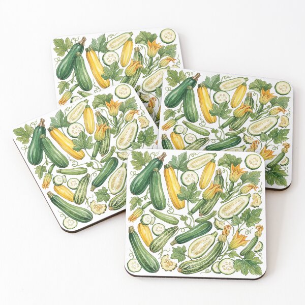 Item preview, Zucchini & Summer Squash Watercolor Pattern | Botanical Garden Harvest designed and sold by HelgaCraftery.