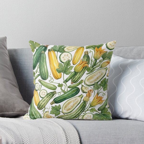 Item preview, Zucchini & Summer Squash Watercolor Pattern | Botanical Garden Harvest designed and sold by HelgaCraftery.