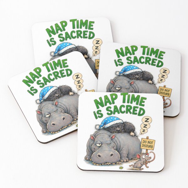 Item preview, Nap Time Is Sacred Honey Badger And Hippo designed and sold by paintingnou.