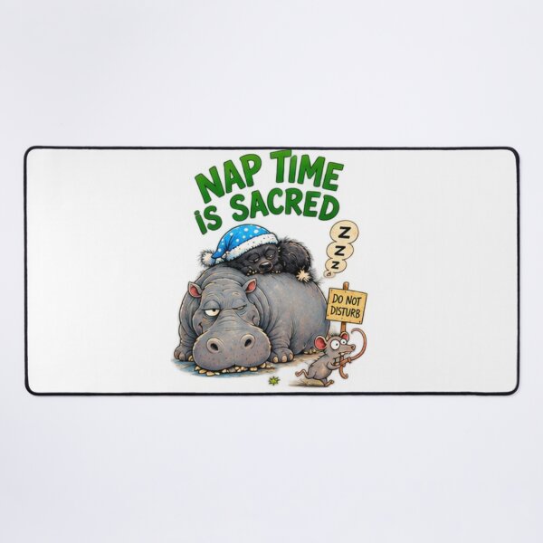 Item preview, Nap Time Is Sacred Honey Badger And Hippo designed and sold by paintingnou.