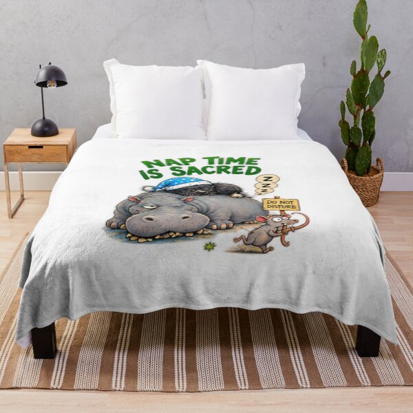 Item preview, Nap Time Is Sacred Honey Badger And Hippo designed and sold by paintingnou.