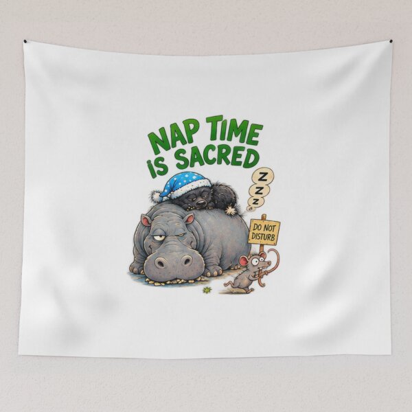 Item preview, Nap Time Is Sacred Honey Badger And Hippo designed and sold by paintingnou.