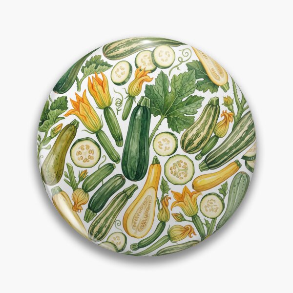 Item preview, Zucchini Watercolor Pattern | Botanical Garden Harvest designed and sold by HelgaCraftery.