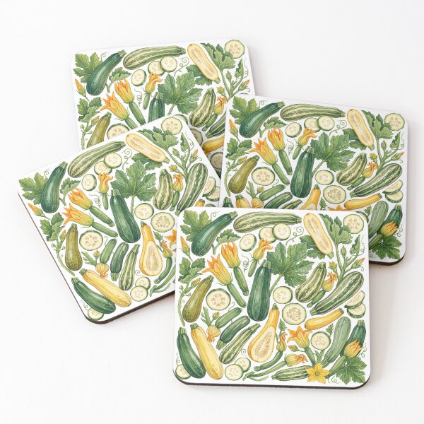 Item preview, Zucchini Watercolor Pattern | Botanical Garden Harvest designed and sold by HelgaCraftery.