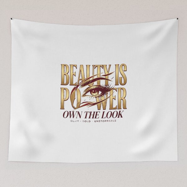 Item preview, Beauty Is Power - Own The Look Glam Bold Quote Typography Design designed and sold by SupernovaNote.