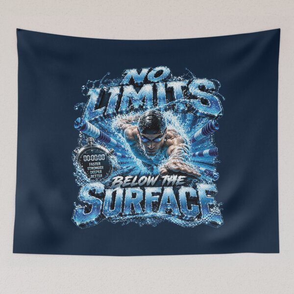 Item preview, No Limits Swimming | Faster Stronger Better Training Motivation For Swimmers designed and sold by M. Mamdouh Artworks.