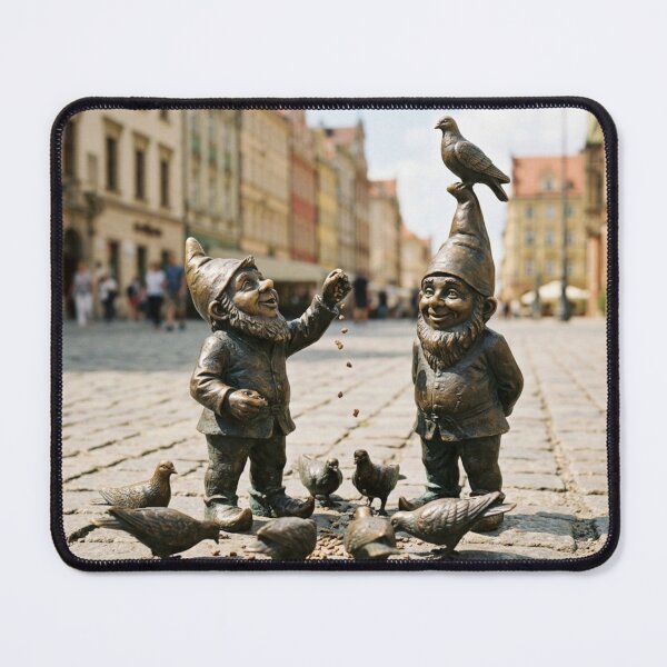 Item preview, Pigeon Feeding Gnome Buddies Art Print – Funny Friendship Gift, Poland Decor designed and sold by Purrfecta.