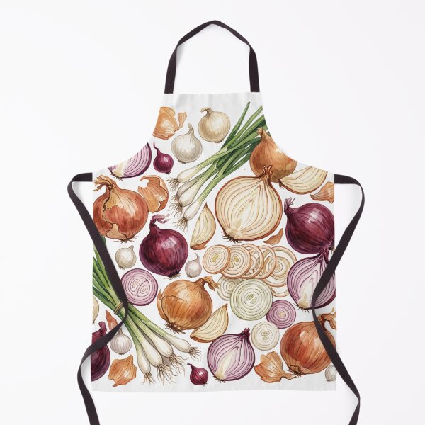 Item preview, Onion Harvest Watercolor Pattern | Red, White & Green Onions Botanical Art designed and sold by HelgaCraftery.