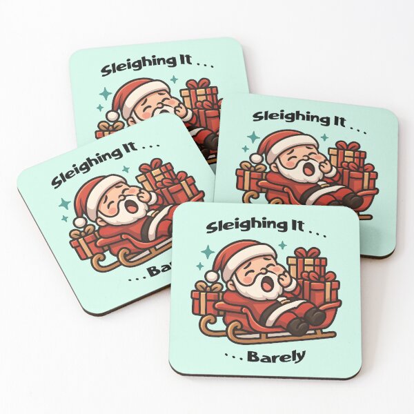 Item preview, Sleighing It Barely Funny Santa Christmas Pun designed and sold by Sachie's Studio.