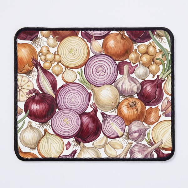 Item preview, Onion Watercolor Pattern | Red, White & Green Onions Botanical Art designed and sold by HelgaCraftery.