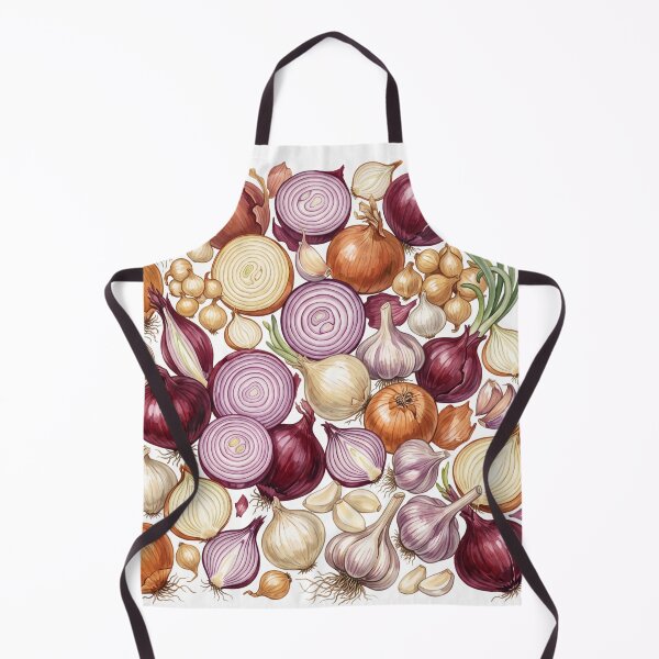Item preview, Onion Watercolor Pattern | Red, White & Green Onions Botanical Art designed and sold by HelgaCraftery.