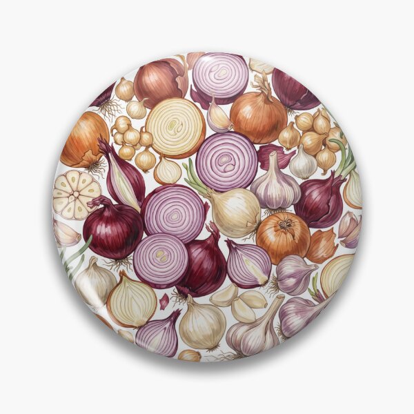 Item preview, Onion Watercolor Pattern | Red, White & Green Onions Botanical Art designed and sold by HelgaCraftery.