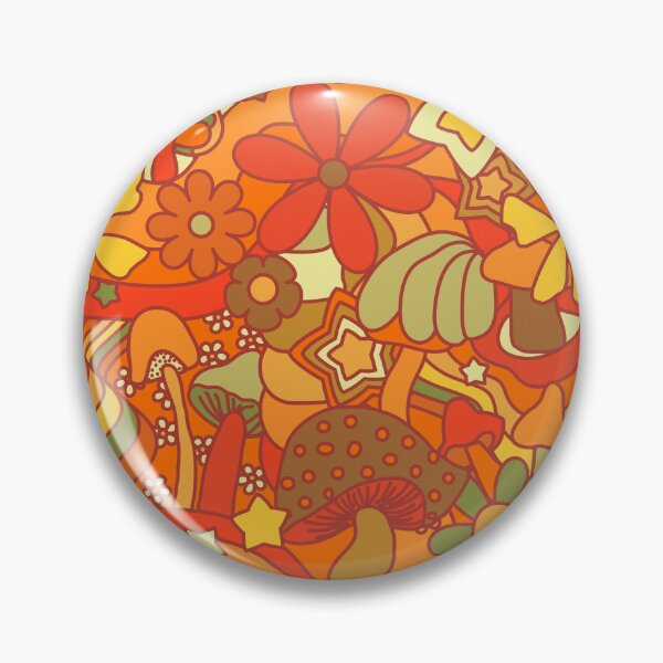 Item preview, 70's Psychedelic Garden in Orange designed and sold by YesterdayColl.