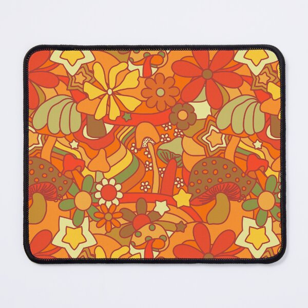 Item preview, 70's Psychedelic Garden in Orange designed and sold by YesterdayColl.