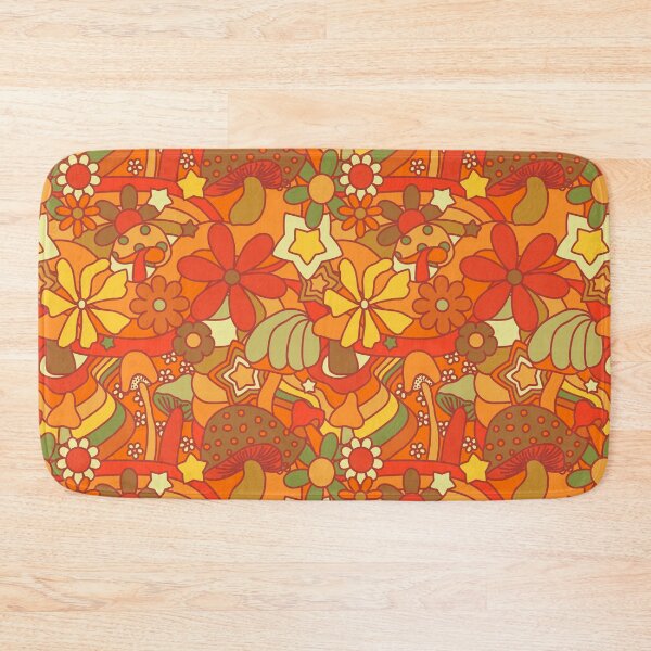 Item preview, 70's Psychedelic Garden in Orange designed and sold by YesterdayColl.