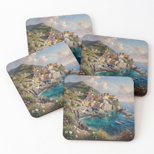 Item preview, Colorful Coastal Village designed and sold by ZYVARENNE.